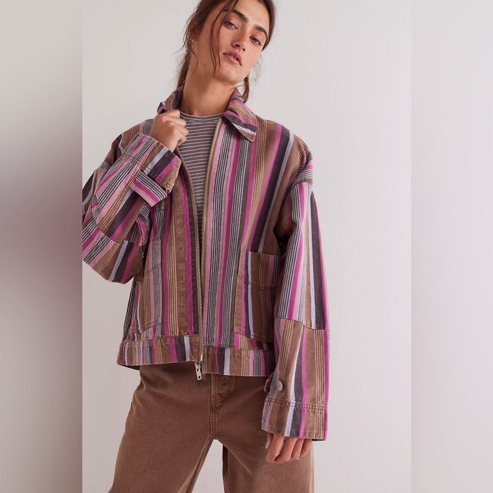 Free People Multicolor Striped Jacket